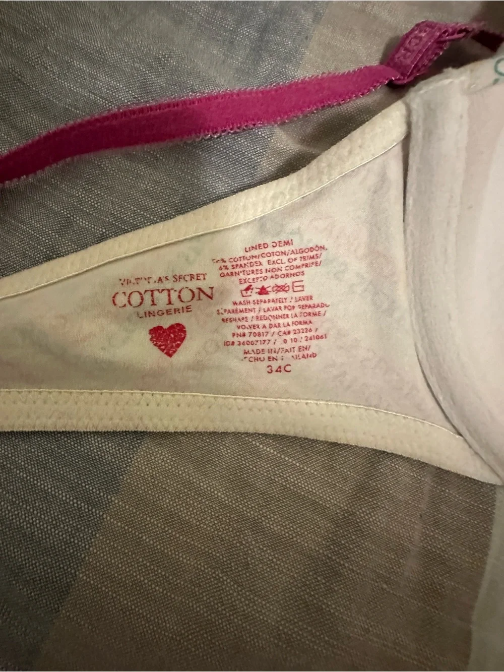 Victoria's Secret Pink Strappy Printed T-Shirt Bra